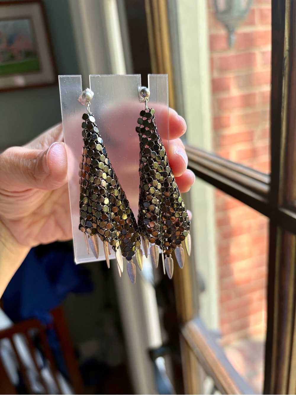 Gunmetal Mesh Earrings